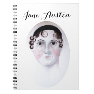 Jane Austen watercolor portrait spiral notebook. Notebook
