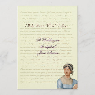 Jane Austen Wedding Celebration Quotes Invitation