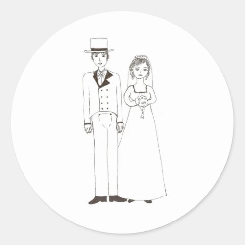 Jane Austen Wedding Classic Round Sticker