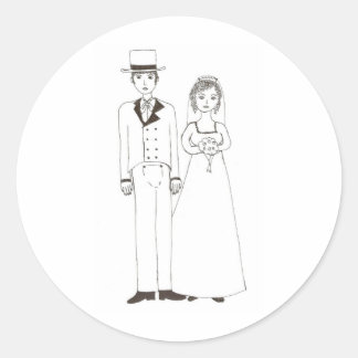Jane Austen Wedding Classic Round Sticker