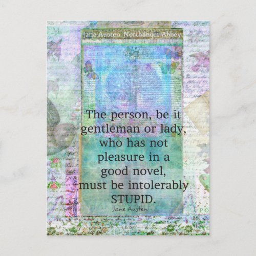 Jane Austen witty book quote Postcard