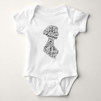 Jane Austen Wordle Baby Bodysuit