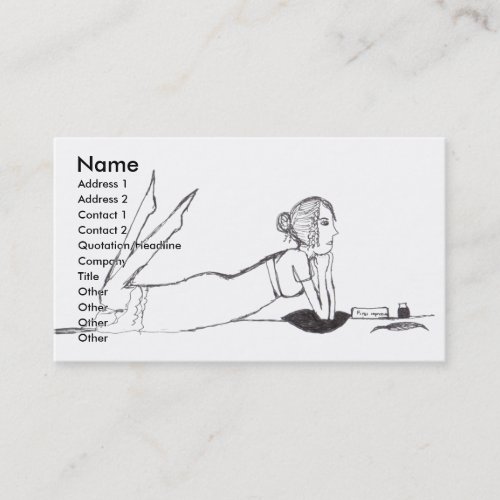 Jane Austen writing Business Card