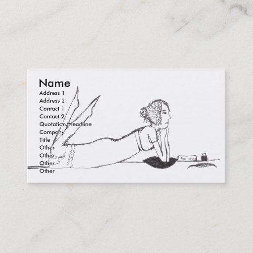 Customizable Jane Austen writing Business Card