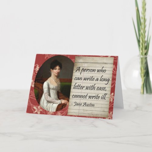 Jane Austen Writing Inspired Design Card