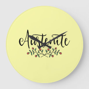 Jane Austen Yellow Floral Austenite Large Clock