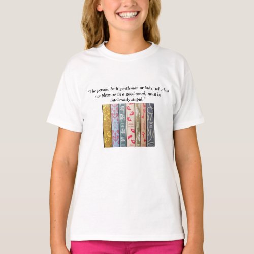 Jane Austens books and quote T_Shirt