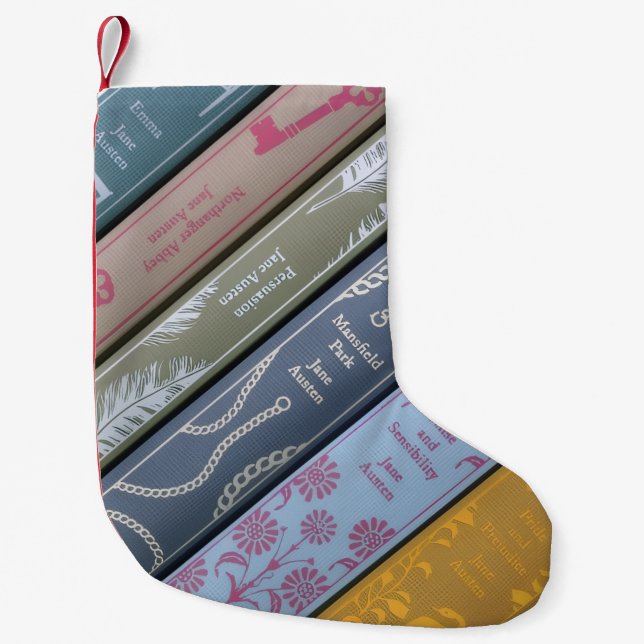 Jane Austen's Books Small Christmas Stocking (Front)
