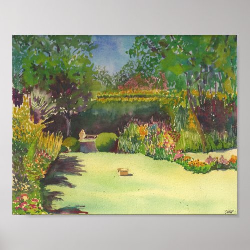 Jane Austens Garden II Watercolor Print