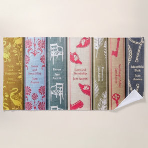 Jane Austen's novels on a towel