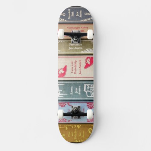 Jane Austen's novels on a towel Skateboard