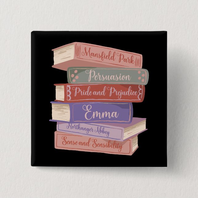Jane Austen's Novels V Button (Front)