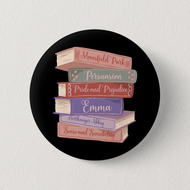 Jane Austen's Novels V Button (Front)