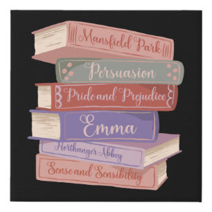 Jane Austen's Novels V Faux Canvas Print