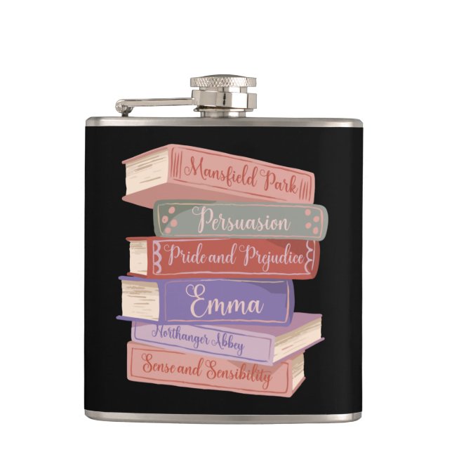 Jane Austen's Novels V Flask (Front)