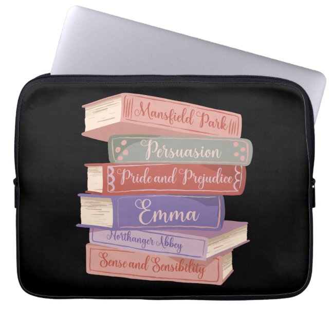 Jane Austen's Novels V Laptop Sleeve (Front)