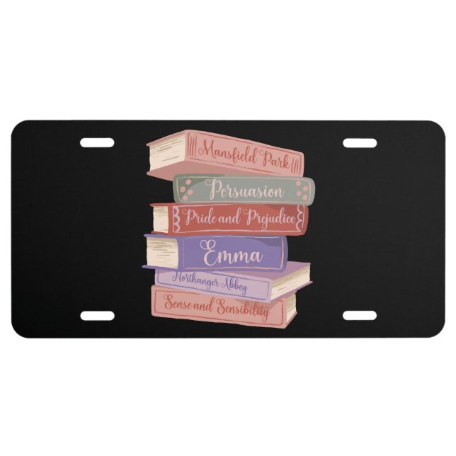 Jane Austen's Novels V License Plate (Front)