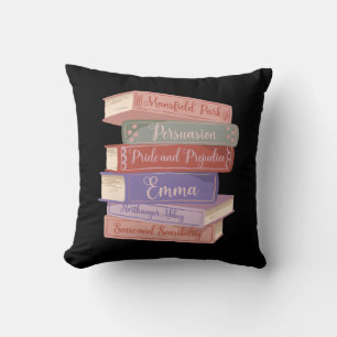 Jane Austen's Novels V Throw Pillow