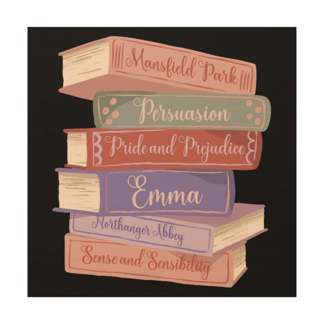 Jane Austen's Novels V Wood Wall Art (Front)