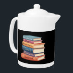 Jane Austen's Novels VII Teapot<br><div class="desc">Atemporal design, perfect for anyone who loves Jane Austen's novels and English Literature! Sense and Sensibility and Pride and Prejudice and Mansfield Park and Emma and Northanger Abbey and Persuasion. Jane Austen's books illustrations for Jane Austen Society of North America JASNA or a Jane Austen Festival. Have you read Jane...</div>