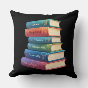 Jane Austen's Novels VIII Throw Pillow