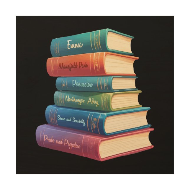 Jane Austen's Novels VIII Wood Wall Art (Front)