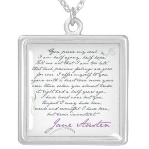 Jane Austen's Persuasion Quote #1 Silver Plated Necklace
