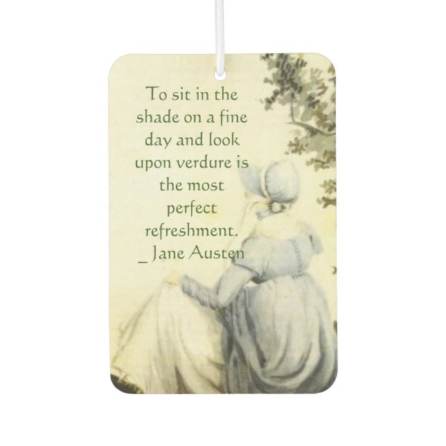 Jane Austen's Portrait +quote Air Freshener (Front)