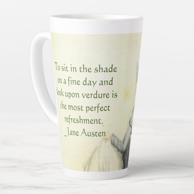Jane Austen's Portrait +quote  Coffee Mug (Left Angle)