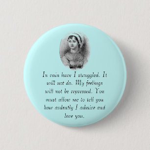 Jane Austen's Pride Pinback Button
