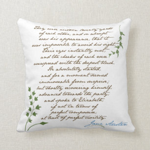 Jane Austen's Pride & Prejudice Quote #1 Throw Pillow