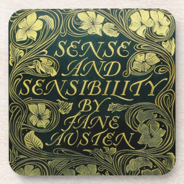 Jane Austen's "Sense and Sensibility"  Beverage Coaster (Front)