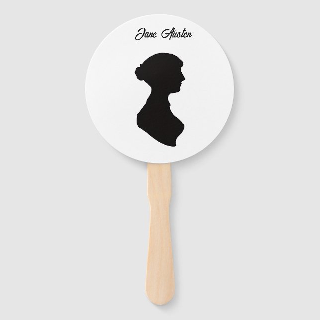 Jane Austen's Silhouette and Quotes Hand Fan (Front)
