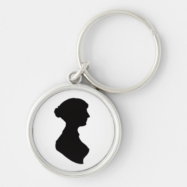 Jane Austen's Silhouette on a  Keychain (Front)