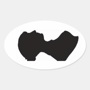 Jane Austen's Silhouette Oval Sticker
