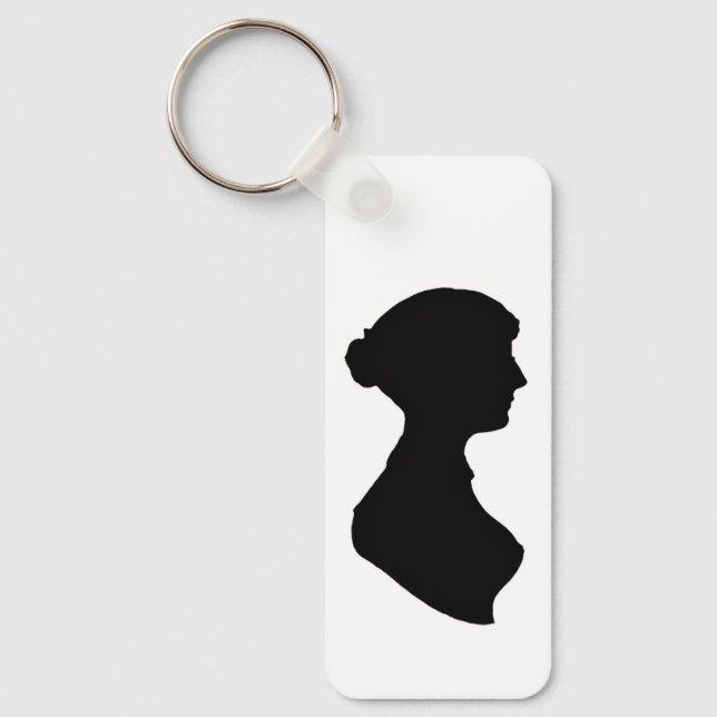 Jane Austen's Silhouette & quote on a  Keychain (Front)