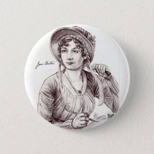 Jane Austin with a Smile Button