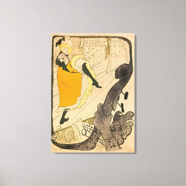 Jane Avril by Henri de Toulouse-Lautrec Canvas Print (Front)