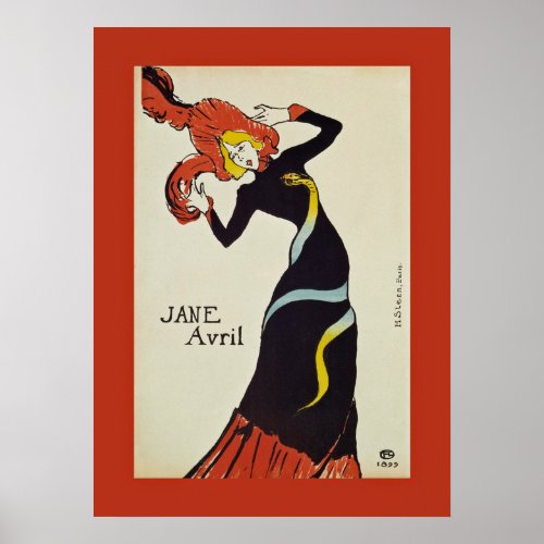Jane Avril  Henri de Toulouse Lautrec 1899 Poster
