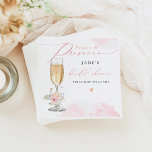 JANE Blush Floral Petals & Prosecco Bridal Shower Napkins<br><div class="desc">The Jane Collection features graceful spring florals,  blush watercolor splashes,  and an elegant calligraphy script font. This collection is perfect for a classic feminine bridal event.</div>