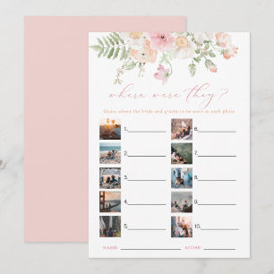JANE Blush Floral Where Were They Bridal Game Card