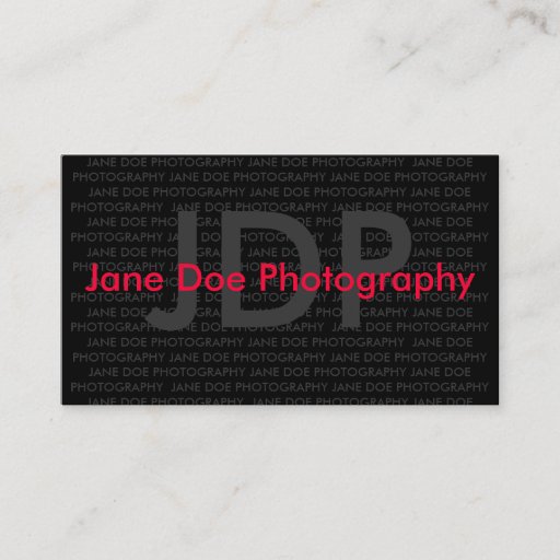Customizable JANE DOE PHOTOGRAPHY BUSINESS CARD TEMPLATE
