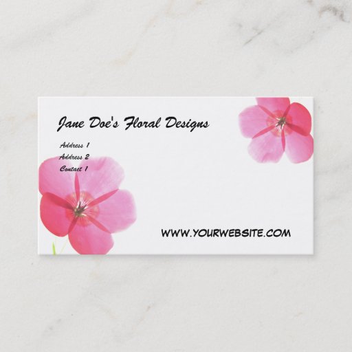 Customizable Jane Doe's Floral Designs, ... Business Card Template