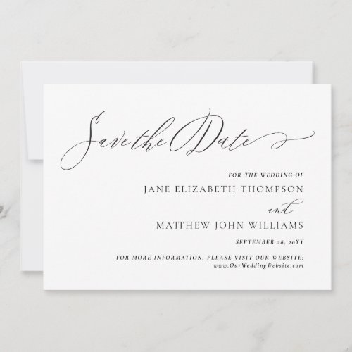 Jane Elegant Script Save the Date Wedding