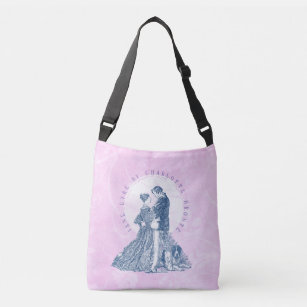 Jane Eyre and Edward Rochester with Pilot Pink Crossbody Bag