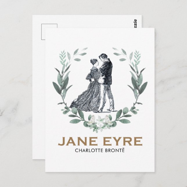 Jane Eyre and Edward Rochester with Wreath Postcard (Front/Back)