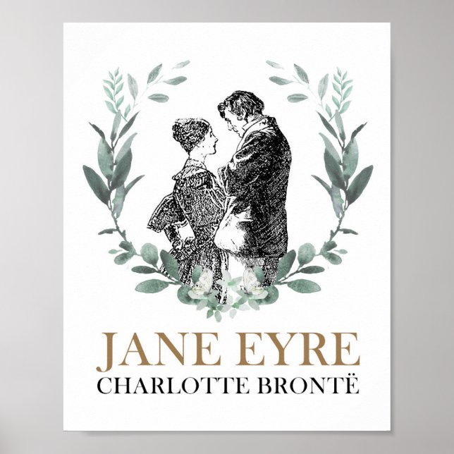 Jane Eyre and Edward Rochester with Wreath Poster (Front)
