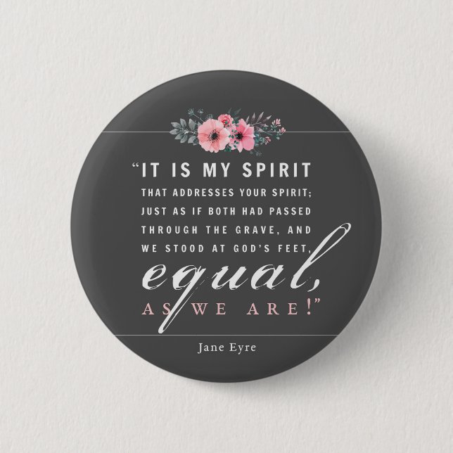 Jane Eyre - As We Are - Black Button (Front)