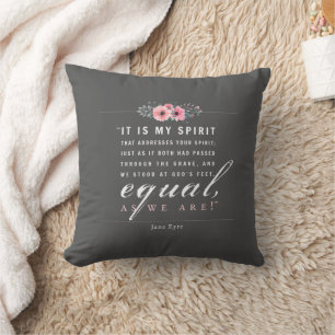 Jane Eyre - As We Are - Black Throw Pillow