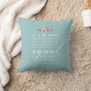 Jane Eyre - As We Are - Teal Throw Pillow